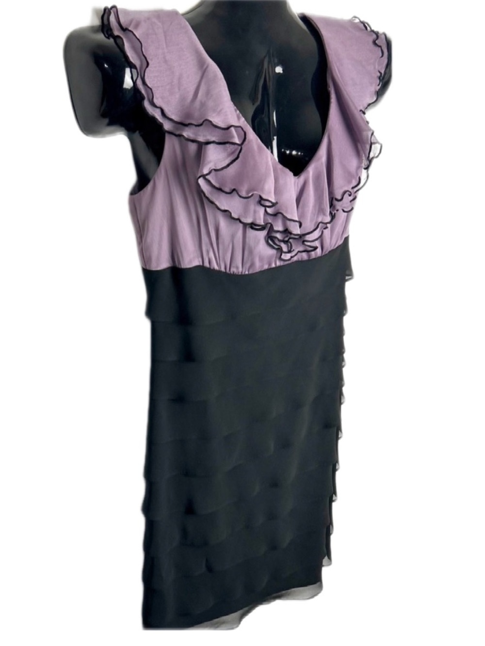Black and Lavender Mini Dress NWOT